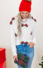 Multi Plaid Bow Long Sleeve Sweater