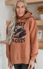 Cuddle Up Comfy & Cozy Cognac Side Slit Hoodie