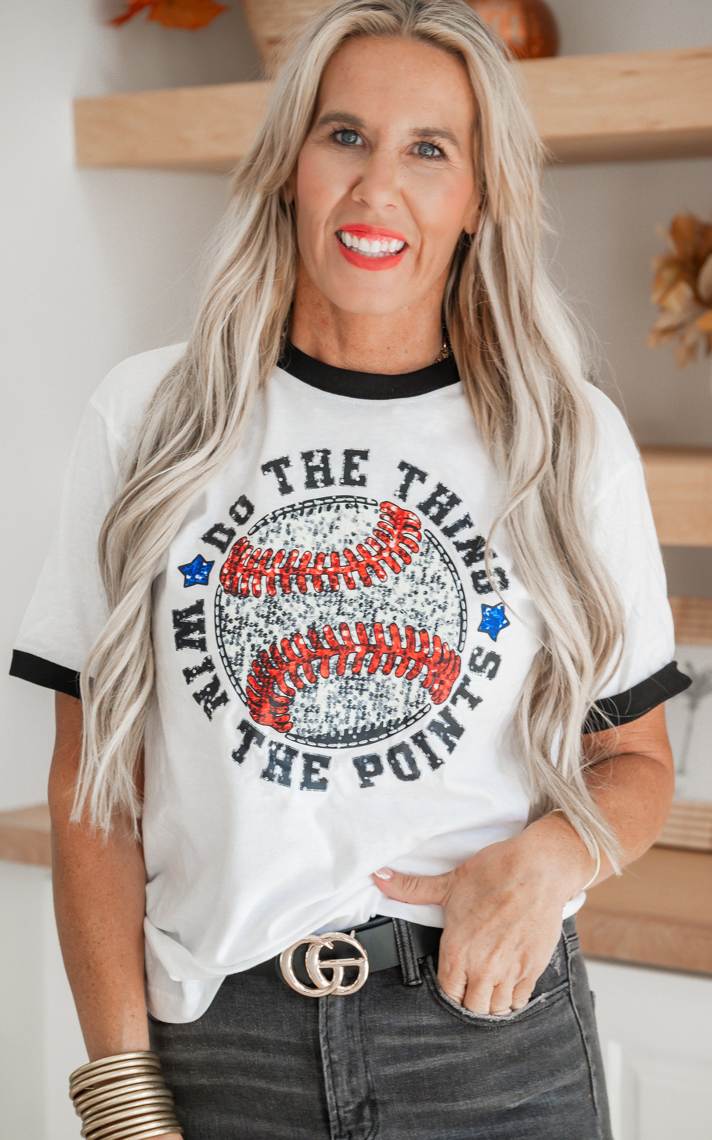 Do the Thing - Win the Points Baseball Ringer Graphic T-shirt