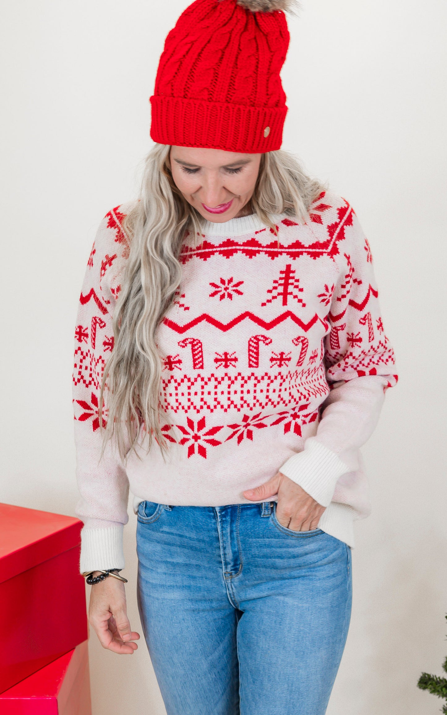 Christmas Oh Christmas White Sweater Top