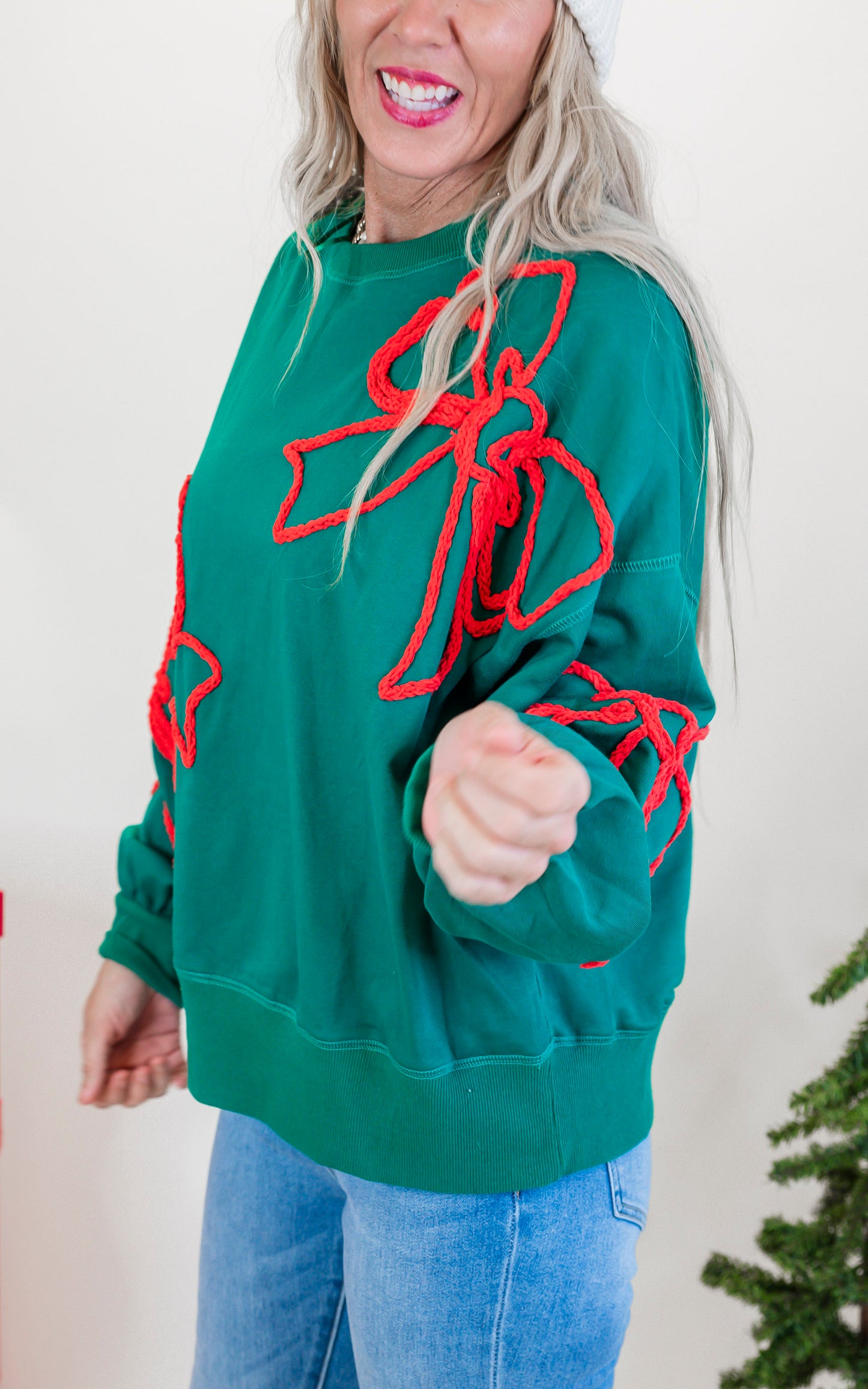 Christmas Bows Holiday Sweatshirt Top