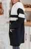 Colorblock Hooded Sweater Long Cardigan