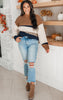 Maple Lane Colorblock Cropped Sweater