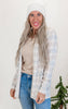 Forever Favorite Plaid Cardigan in Ivory Mocha Blue #1 | Salty Wave *DEAL*