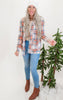 Forever Favorite Plaid Cardigan in Orange Blue Cream #4 | Salty Wave**Start Ship Date: Nov 29th