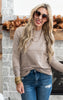 Mocha Pullover Sweater with Button Sleeve