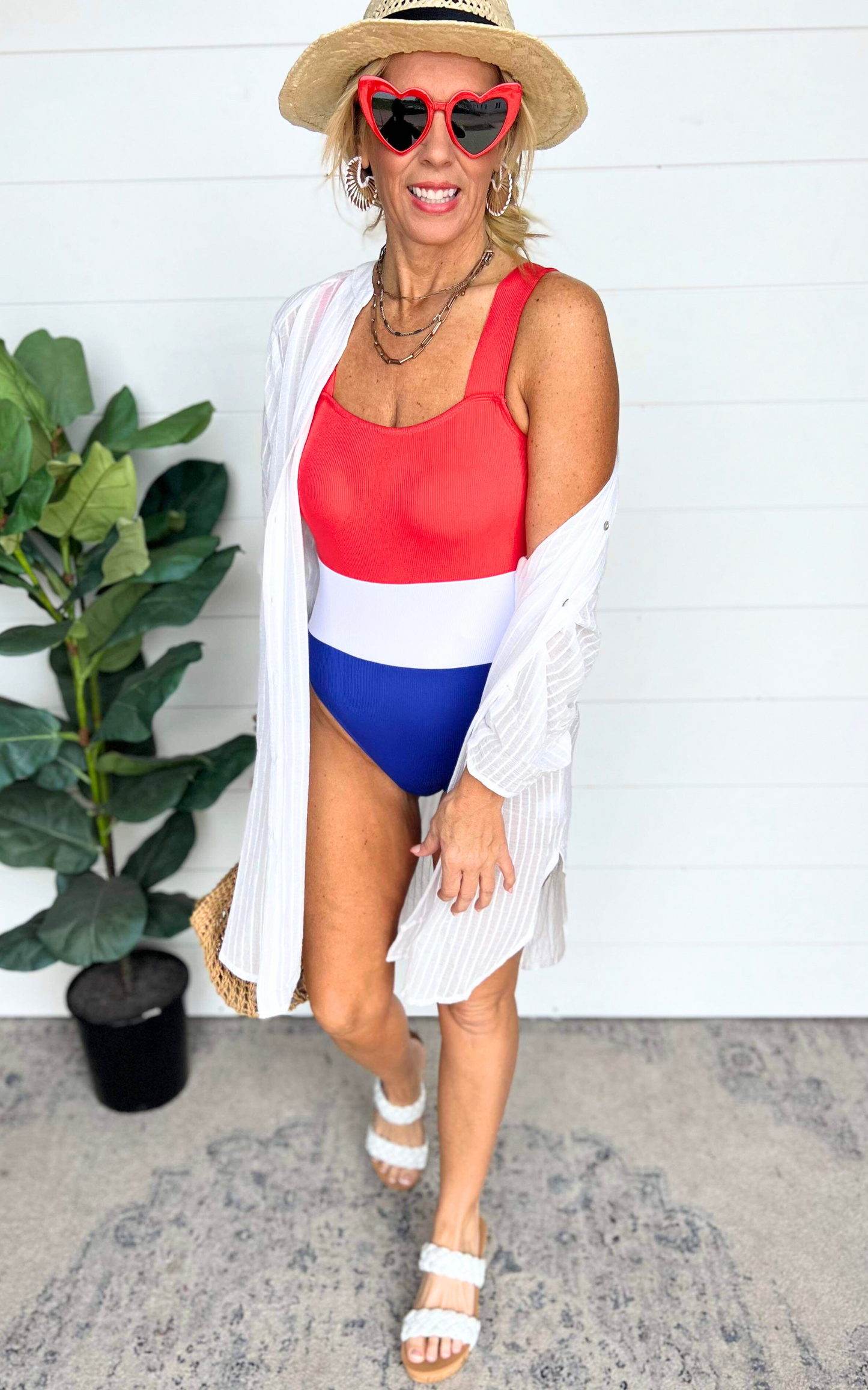 Firework Show Color Block Swimsuit | FINAL SALE**