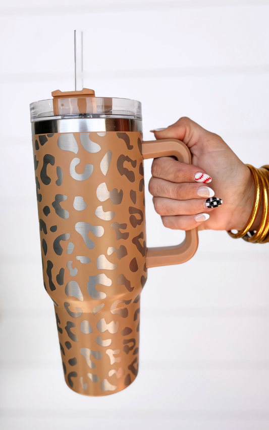 BHB Exclusive: Khaki Leopard 40oz Tumbler