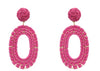 Raffia Interwoven Oval Drop Earrings*