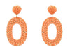 Raffia Interwoven Oval Drop Earrings*