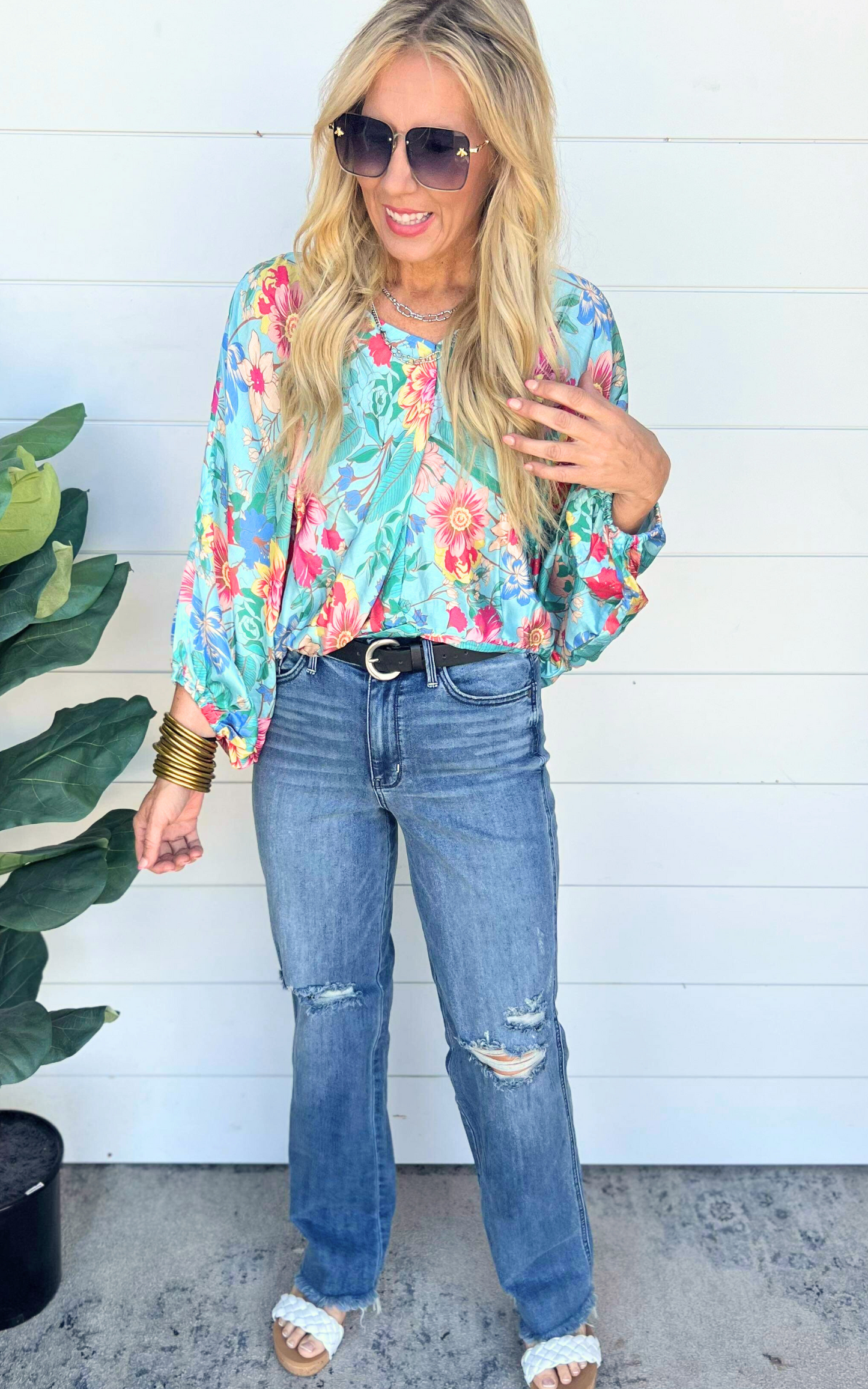 Mint Floral Blouse | Umgee