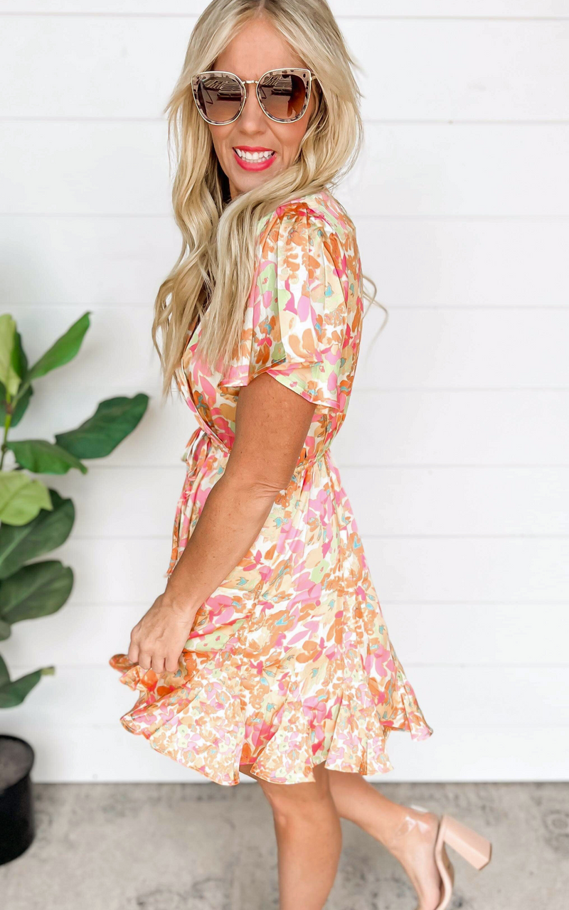 Happy Blooms Abstract Mini Dress | FINAL SALE
