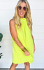 The Elena Halter Dress - Lime | FINAL SALE