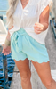 Mint Scallop Hem Shorts - Final Sale