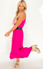 Fuchsia Air Flow Halter Neck Maxi Dress - Final Sale