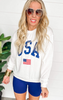 USA Flag Printed Long Sleeve Top