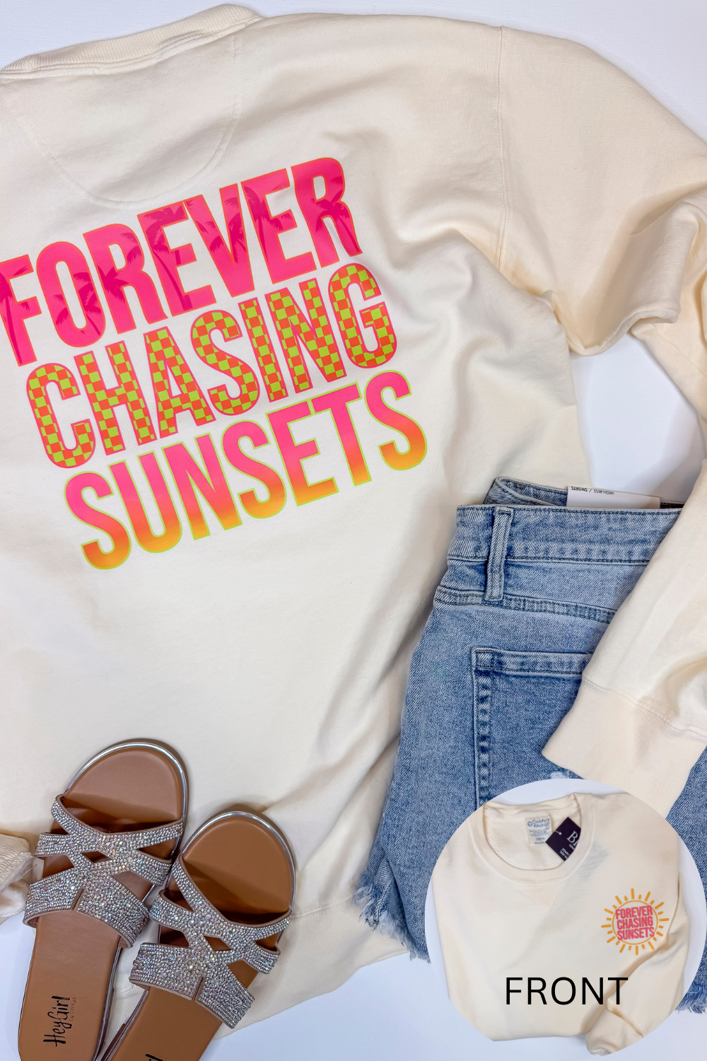 Forever Chasing Sunsets Pigment Dyed Graphic Sweatshirt