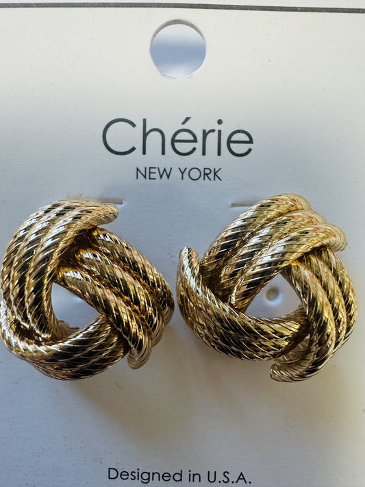 Gold Knot Metal Earring