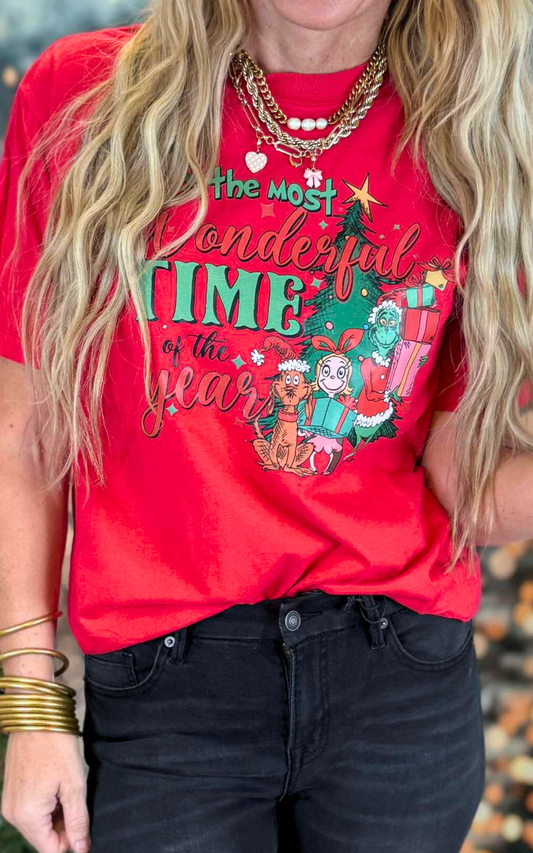 Wonderful Time of the Year Holiday Garment Dyed Graphic T-shirt