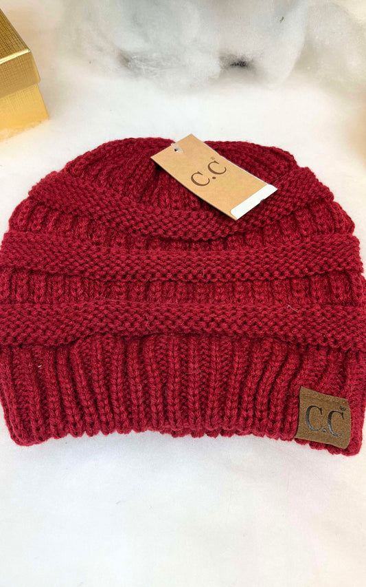 Burgundy CC Beanie