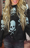 Scattered Skull Print Sweater Top