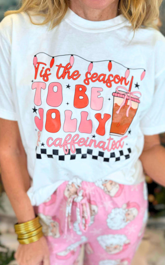 Tis the Season to be Jolly Holiday Garment Dyed Graphic T-shirt