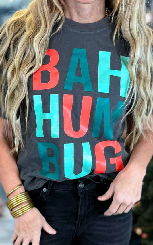 Bah Hum Bug Holiday Garment Dyed Graphic T-shirt