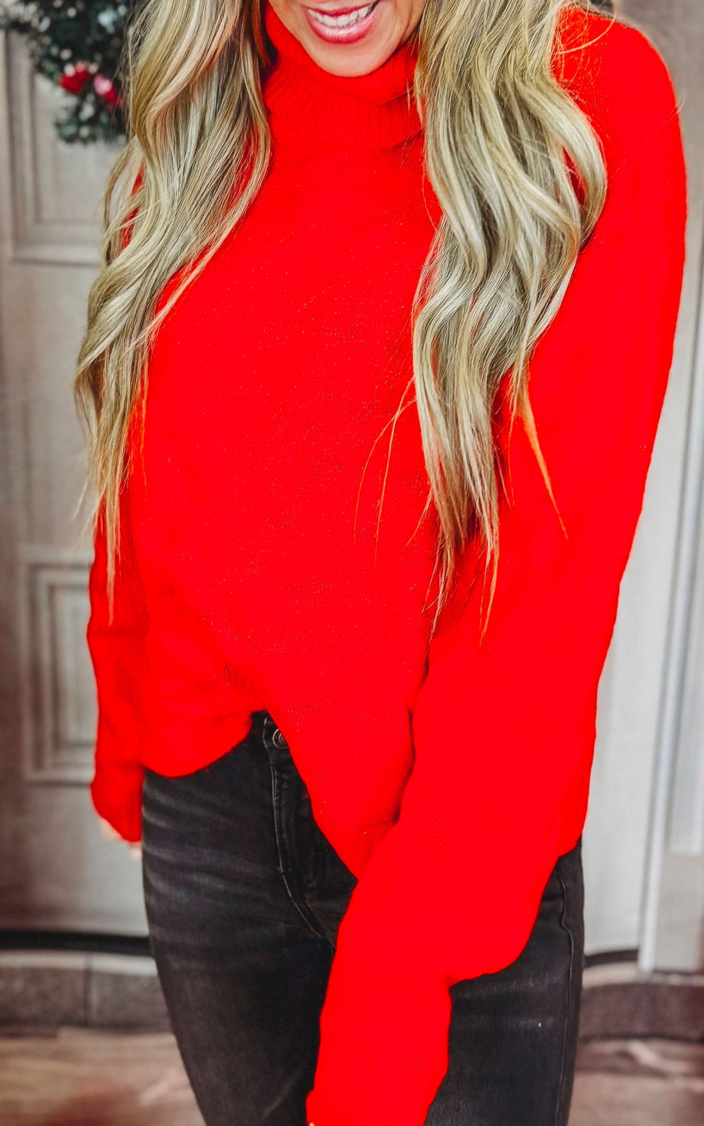 Braid Turtleneck Cropped Sweater