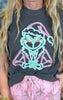 Neon Mean Green Guy Holiday Garment Dyed Graphic T-shirt