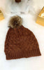 Overlap Knitted Faux Fur Pom Pom Beanie