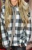 Black & White Buffalo Plaid Drawstring Contrast Hoodie *DEAL - COUPON EXCLUDED*