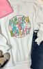 Pastel Merry & Bright Graphic Crewneck Sweatshirt - Final Sale