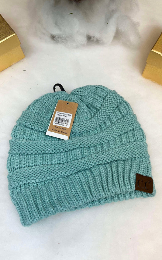 C.C. Ponytail Beanie - Mint**