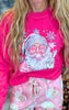 Santa Popping Bubbles Holiday Graphic Crewneck Sweatshirt