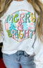 Pastel Merry & Bright Graphic Crewneck Sweatshirt - Final Sale**