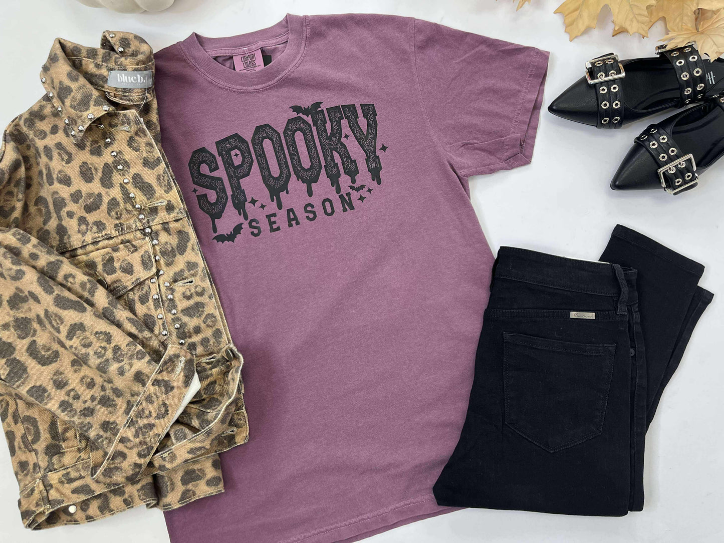 Spidery Spooky Season Garment Graphic T-shirt