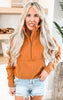 The Ava Cognac 1/2 Zip Mock Neck Sweatshirt by Salty Wave**DEAL-COUPON EXCLUDED