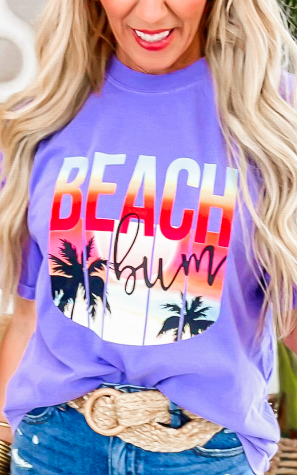 Sunset Beach Bum Garment Dyed Graphic T-shirt