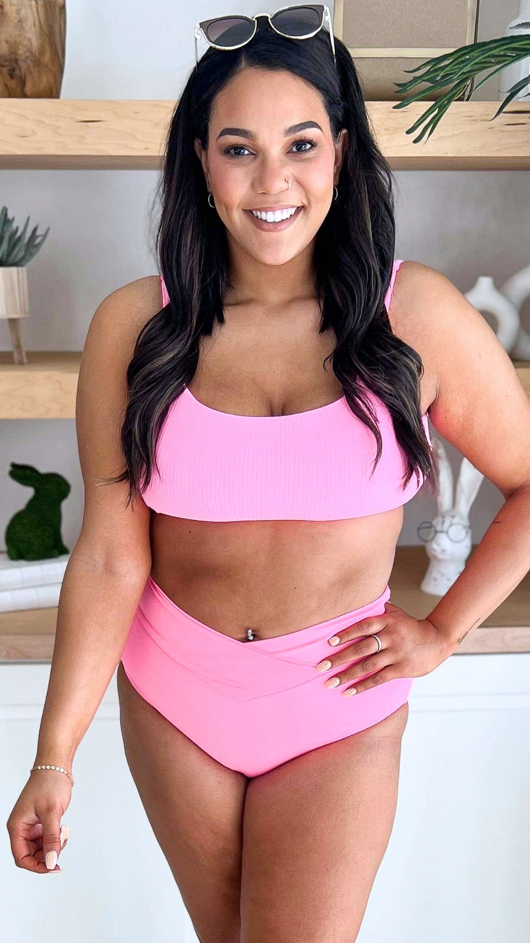 Seashell Twisted Back Swim Top | Pretty in Pink (TOP ONLY) - Final Sale