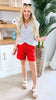 6.5 Inch Red Everyday Bermuda Chino Shorts by Salty Wave