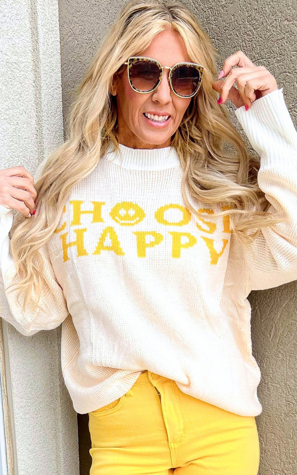 Choose Happy Oversized Sweater