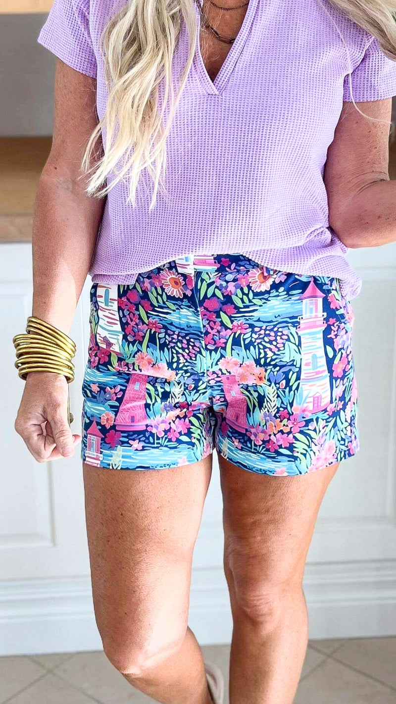 Vibrant Lighthouse Perfect Everyday Chino Shorts by Salty Wave
