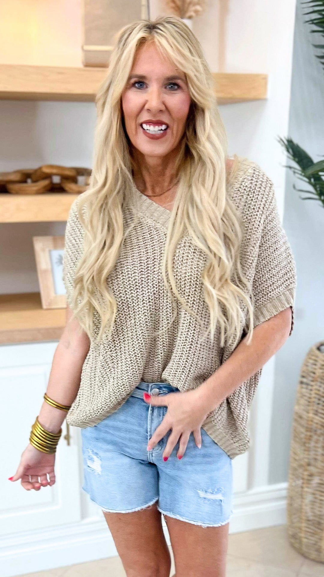 Taupe Thick Knit Boxy Top - Final Sale