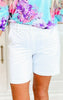 6.5 Inch White Everyday Bermuda Chino Shorts by Salty Wave