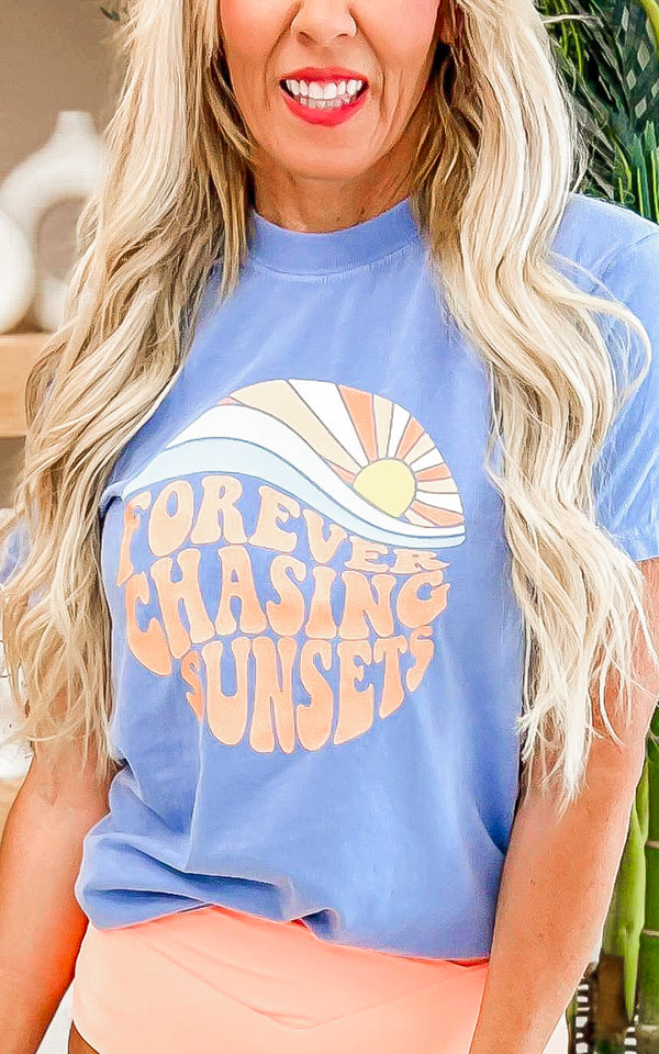 Forever Chasing Sunsets Garment Dyed Graphic T-shirt