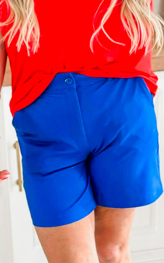 6.5 Inch Cobalt Blue Everyday Bermuda Chino Shorts by Salty Wave*