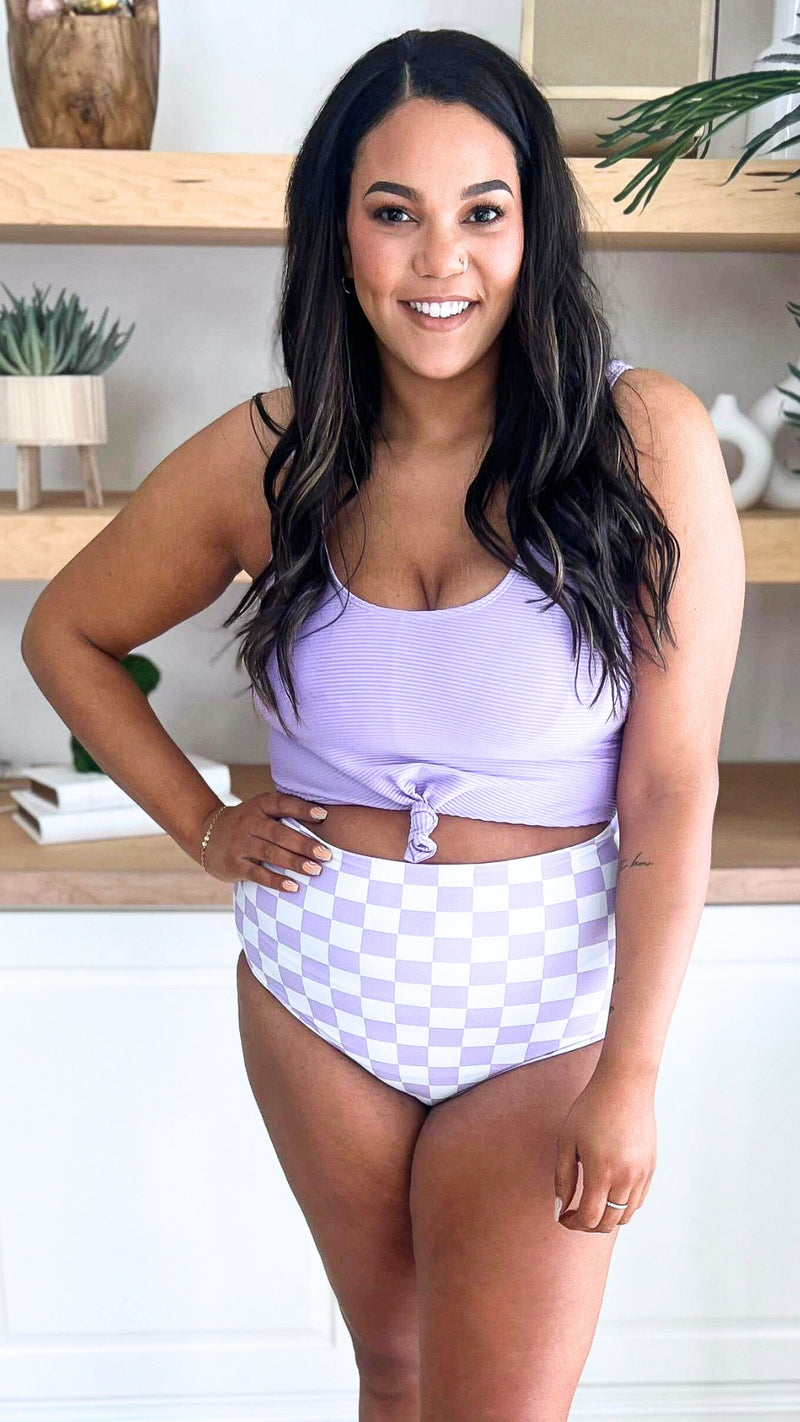 Traveler Knotted Front Swim Top | Lavender Love (TOP ONLY)