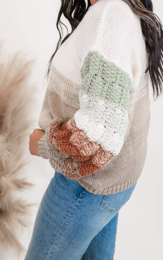 Puff Sleeve Ombre Sweater  * -Adora