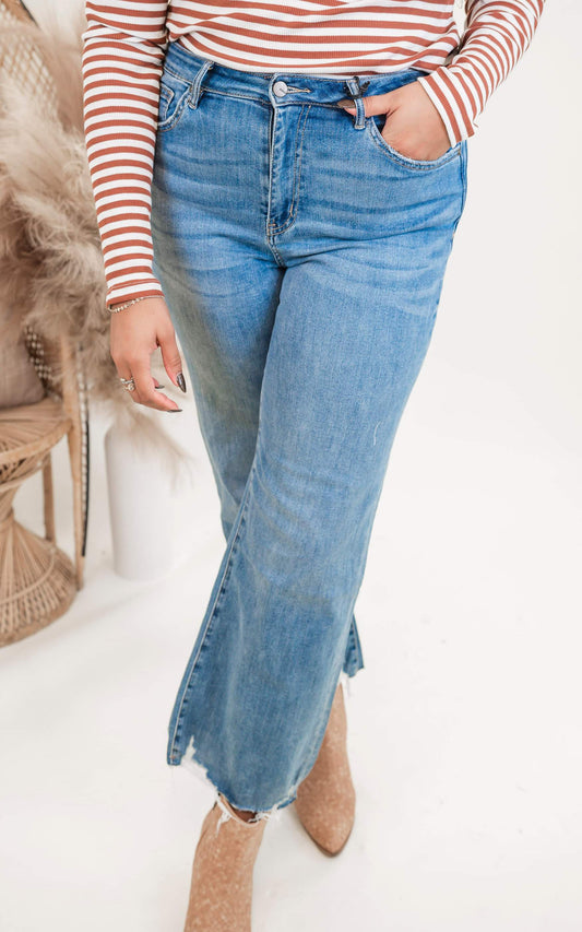 MICA | The Blue Jays High Rise Wide Leg Denim Jean