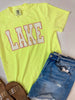 Neon Yellow LAKE Garment Dyed Graphic T-shirt